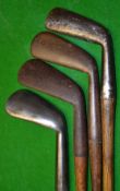 4 x various Scottish club makers smf round backed irons to incl Geo Forrester Elie, Anderson