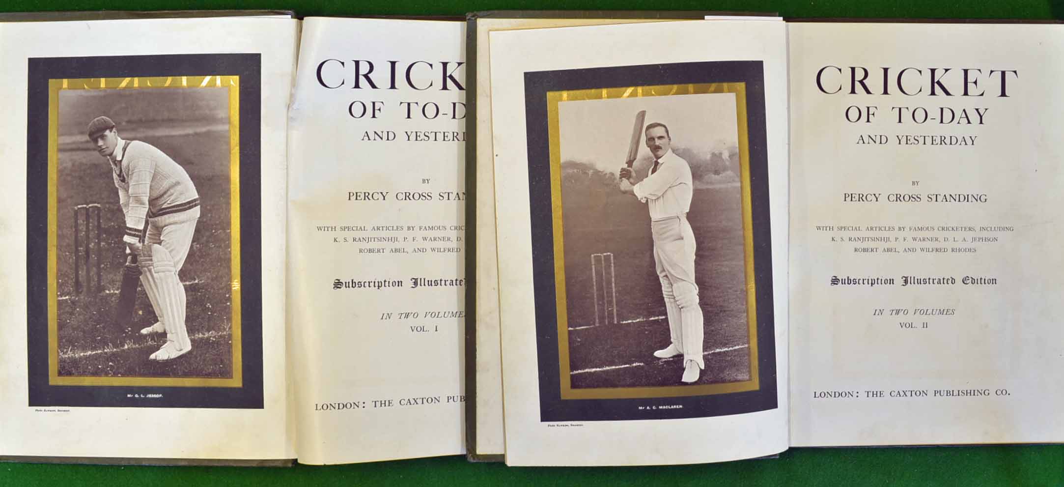 2 x early cricket books c1899 - titled “Cricket of Today and Yesterday" Vol. I and Vol. II by