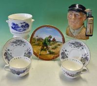 Collection golfing ceramics to inc Royal Doulton large “Golfer" Character jug c1970, 2x Royal