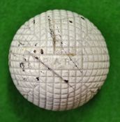 Rare Park moulded mesh guttie golf ball c1895 – with Park stamped to both poles - good paint