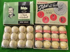 12 x Chick Harbert signature Championship golf balls – in their original sleeves and display box