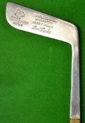 An unusual, immaculate “all square" straight blade putter - with square hosel square shaft, fitted