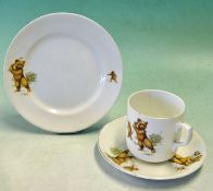 Teddy Bears Bone china golfing/sporting cup and saucer and side plate c1900 – decorated with bears