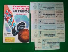 Later reprint 1950 World Cup Final Programme and tickets: Brazil v Uruguay modern reprint