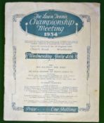 1934 Wimbledon Lawn Tennis Championship programme – to incl Mens semi final Fred Perry v S Wood,