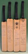 4 x 1985 Miniature facsimile signed County Cricket bats – to include Kent team (12 players),