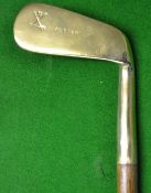 Brass well polished juvenile junior putter -c/w with original full length grip