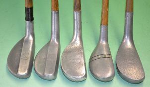 5 x Alloy mallet head putters – 4 x William Mills and 1 x Imperial Golf Co with inlayed aiming lines