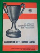 Manchester City V Gornik Zabrze 1970 (Ecwc Final) Football Programme: Official German language