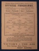 1940s Wartime Tottenham Hotspur Home Match Programme: v Charlton Athletic 11th September 1943,