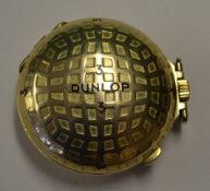 Fine and rare Dunlop 9ct gold cased pocket watch – with square mesh pattern casing with enamel