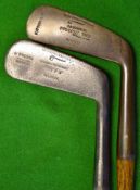 2 x straight blade putters - by Tom Stewart, 1x with Tom Morris stamp, 1 x J H King, both c/w full