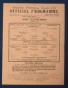 1940s Wartime Arsenal Home Match Programme: v Tottenham Hotspur 22nd April 1944, central folds,