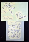 Tommy Taylor: A pair of Autographed pages signed by Barnsley players 1950/1 season, to include Tommy
