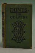 Green, Sandy – “Don’ts For Golfers"1st ed 1925 – small pocket size book original pictorial green