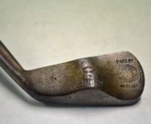 R Simpson Carnoustie “The Perfect Balance" Pat lump back iron – c/w maker’s shaft stamp just below