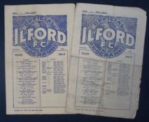 1940s Programmes: Essex Senior Cup Final 1947 Grays Athletic v Romford 7th April, plus Semi-Final