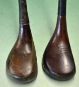 Pair of Alex Patrick Leven Pat “Perfector" dark stained persimmon woods – to incl driver and spoon