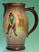 Royal Doulton Golfing Kingsware series ware quart pitcher c1930s - light coloured finish with