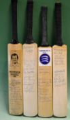 4 x Miniature facsimile signed County Cricket bats – to include 1986 Surrey team in the Pat Pocock