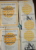 Late 1960s Wolverhampton Wanderers Football Programmes: Home and Away Games for seasons 1967 / 68 to