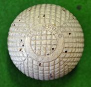 The Ocobo 271/2 moulded mesh guttie golf ball – retaining nearly all the original white finish