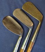 3 x golfing irons to incl Harry Vardon Signature “Approach Mashie" by Gibson, Alex Aitken Gullane