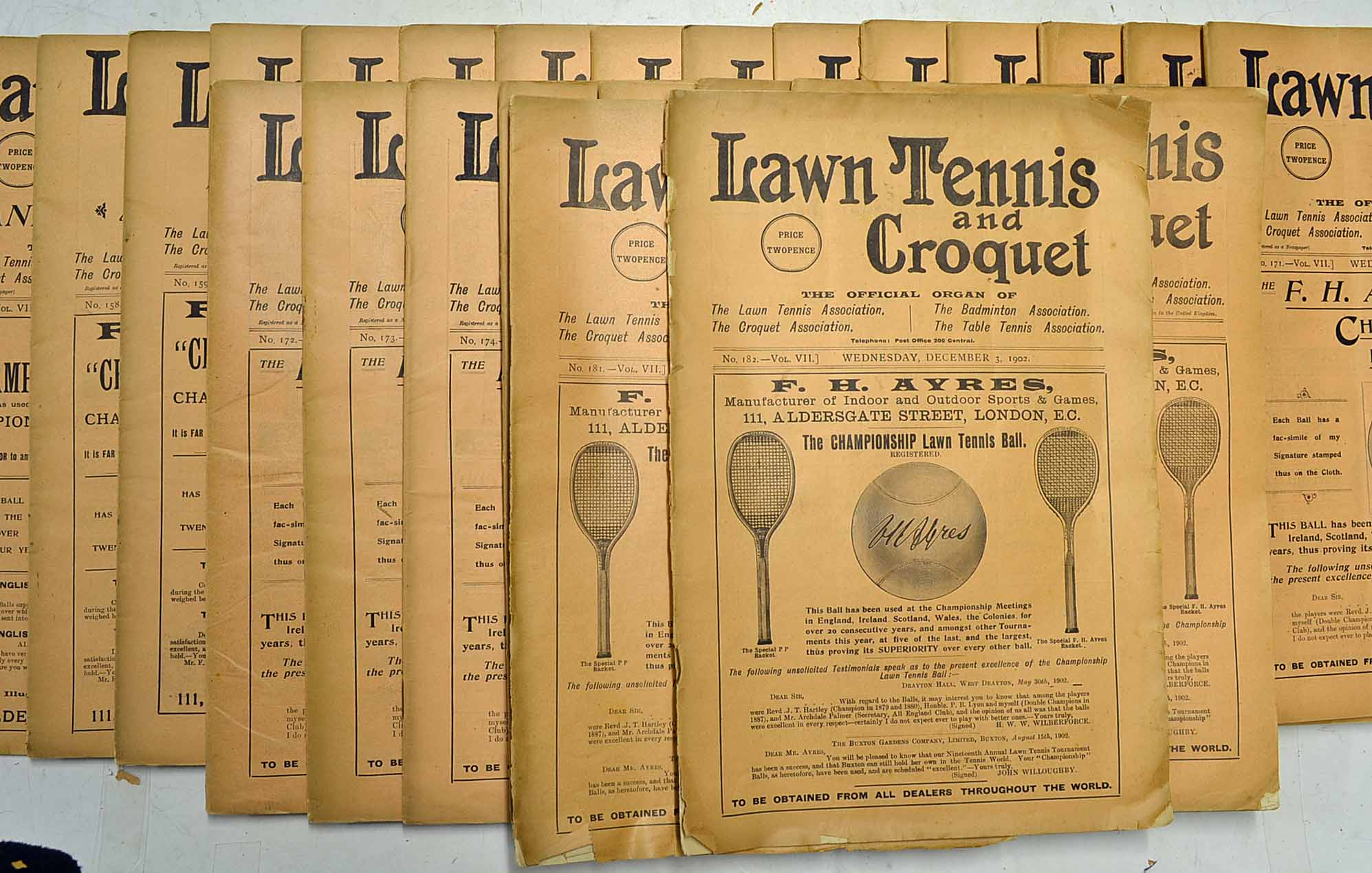 Rare and early 1902 Lawn Tennis and Croquet magazines – to incl Vol. VI I no 157 April 23rd 1902