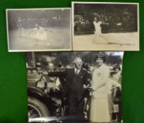 Helen Wills collection of tennis related photographs c1920/30s (3) – to incl 2x action shots and