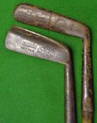 Wide flanged sole putter - stamped B Norrie Kirkcaldy and a patent elongated, round grooved sole