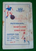 1939 Scotland v England Football Programme: Played at Hampden Park Glasgow 15th April 1939 (in