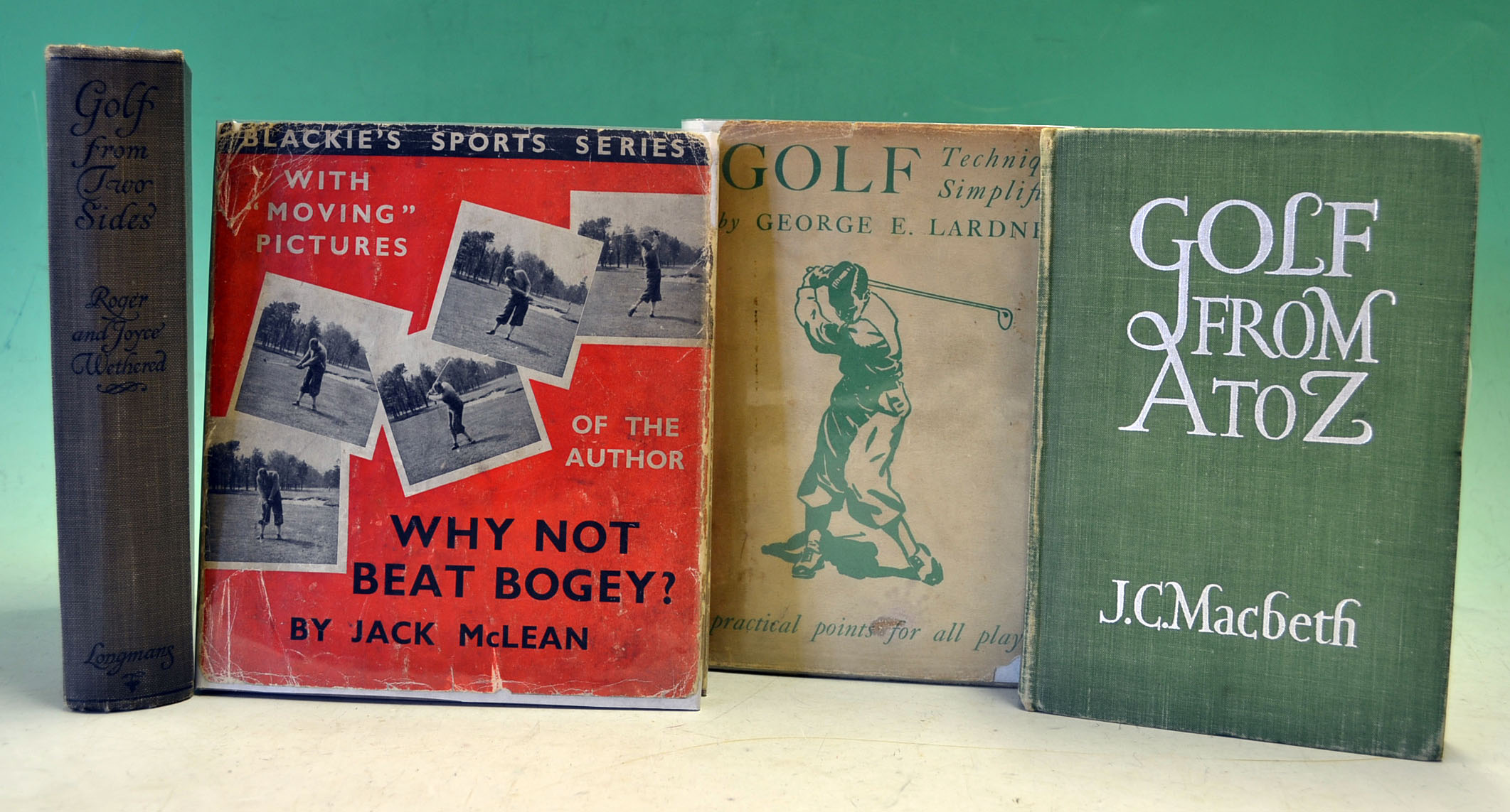 Early Golf Instruction books from 1920s (4) to incl J C Macbeth “Golf From A to Z" 1st ed 1935