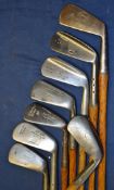 8 x various irons from long irons, mid irons and mashies – makers incl 2x Maxwell’s, J H Taylor