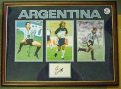 Collection of various International football signed displays to incl Argentina comprising 3