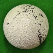 Extremely rare unlisted The Sylvia 271/2 guttie golf ball with small circles and raised dot