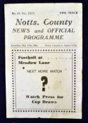 1945 Notts. County War-Time Football Programme: v Aston Villa played on the 17th March 1945. Overall