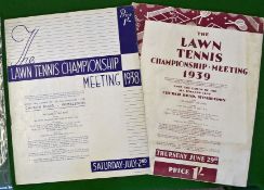 1938 Wimbledon Lawn Tennis Championship final day programme - to incl the result of men’s final