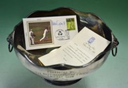 Nottingham County Cricket Bowl – awarded to Eddie Marshall in appreciation together with 1 x First