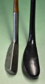 2 x Early steel shafted clubs - to include a long nose black composite by Forgan with the