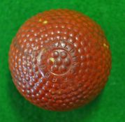 Rare Spalding “Bob" red painted bramble golf ball – with 2x fine and clear makers stamp marks to