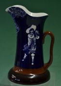 Rare Royal Doulton Morrisian ware blue and white golfing water jug c1906 – decorated with Bradley