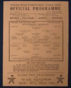 1940s Wartime Tottenham Hotspur Home Match Programme: v Arsenal 18th December 1943, central