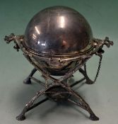 1893 Dunbarton Golf Club silver plated prize – comprising an ornate egg coddler mounted on