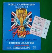 1966 Football World Cup Final Programme and Ticket: Original programme with no teams or Scores