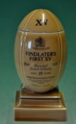 Wade Porcelain Whisky Rugby Ball decanter - imprinted “XV – Findlater’s First XV Blended Scotch