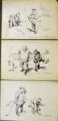 Thomas, Herbert “Bert" Samuel (1883- 1966) 3x ORIGINAL CARTOON GOLFING SKETCHES - pen and ink all