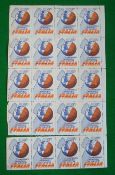 1934 World Cup Football Sheet of 20 original Cinderella Stamps: Block of 20 stamps bottom row been