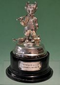 1956 Lucifer Golfing Society silver plated trophy played at Royal St Georges - depicting a