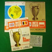 1968 Manchester United European and Inter Cup Football Programmes: To include v Gornik Zabrze 28/2/
