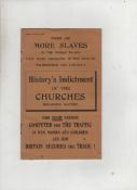 Slavery History’s Indictment of the Churches regarding slavery – rare pamphlet British 1930 8vo 12pp